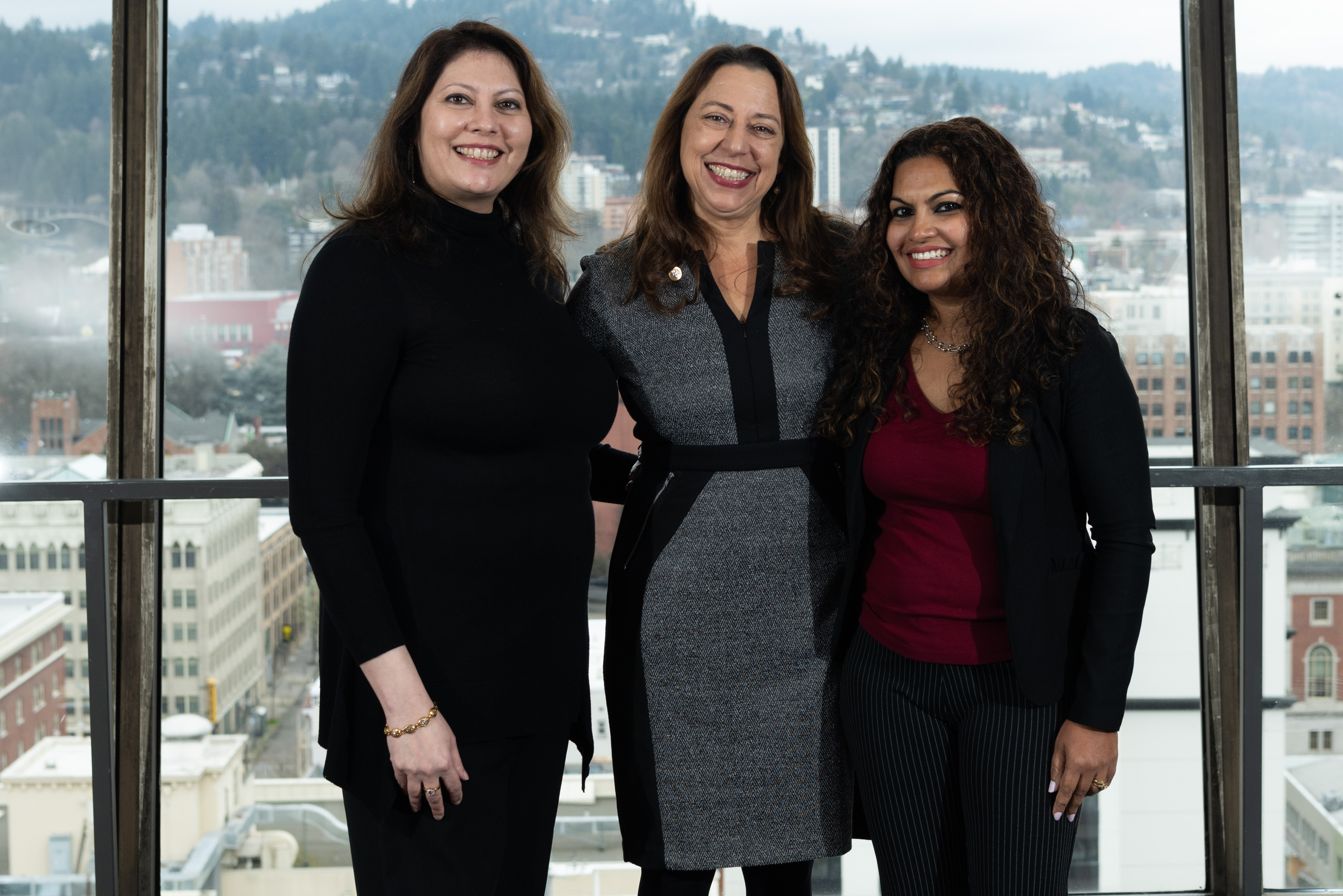 AMCA Senior Manager, Publications and Standards Shruti Kohli-Bhargava (left) and Institute of Inspection Cleaning and Restoration Certification Standards Director Mili Mavely Washington (right), who co-presented the Society for Standards Professionals’ (SES’) Student Scholarship awards, pose with SES President Karen Reczek, social scientist, National Institute of Standards and Technology, at the SES 2023 Annual Conference.